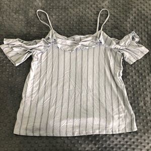 American Eagle Cold Shoulder Ruffle Top